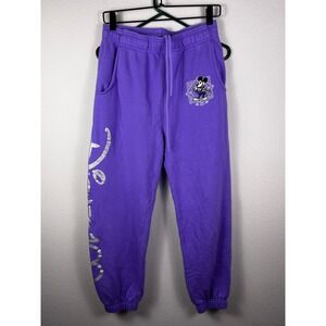 Disney 100 Years of Wonder Mickey Mouse Purple Sweatpants Joggers Womens XS